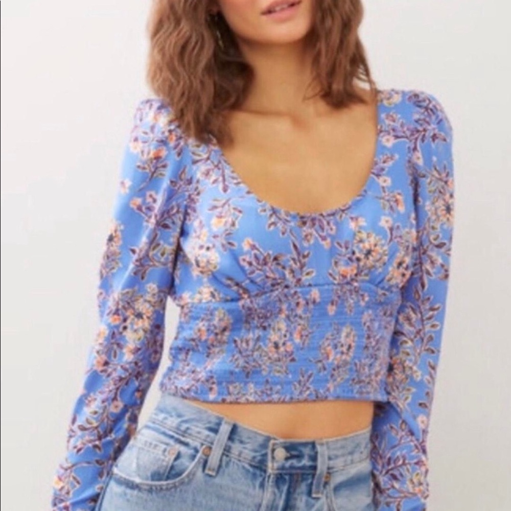 NWT Free People Santiago Print Blouse